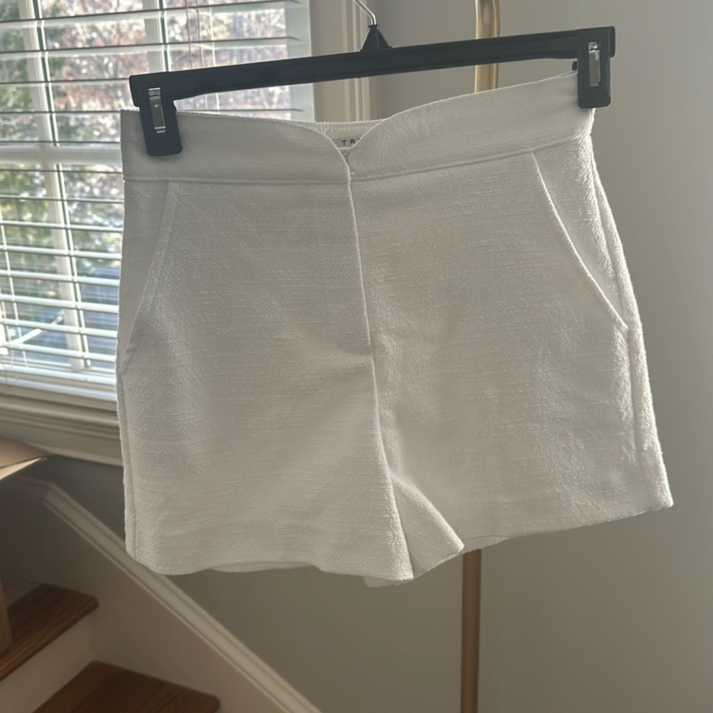 Trina Turk white brocade shorts